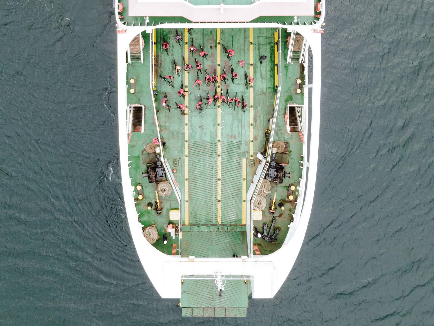 Cyclist in Patagonia wilderness