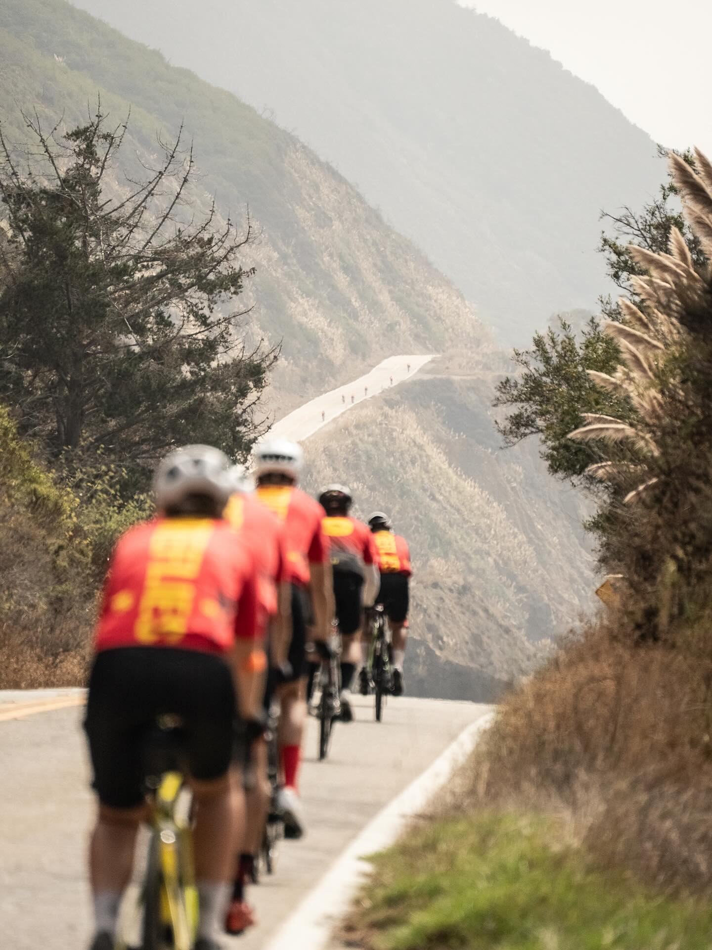 Cyclists on the California coast
